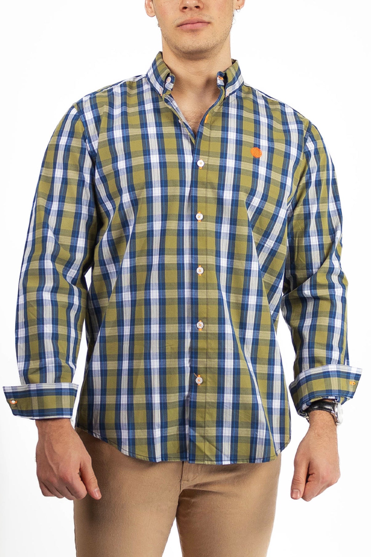 CAMISA CUADROS AZUL / BLANCO / CAFÉ CLARO