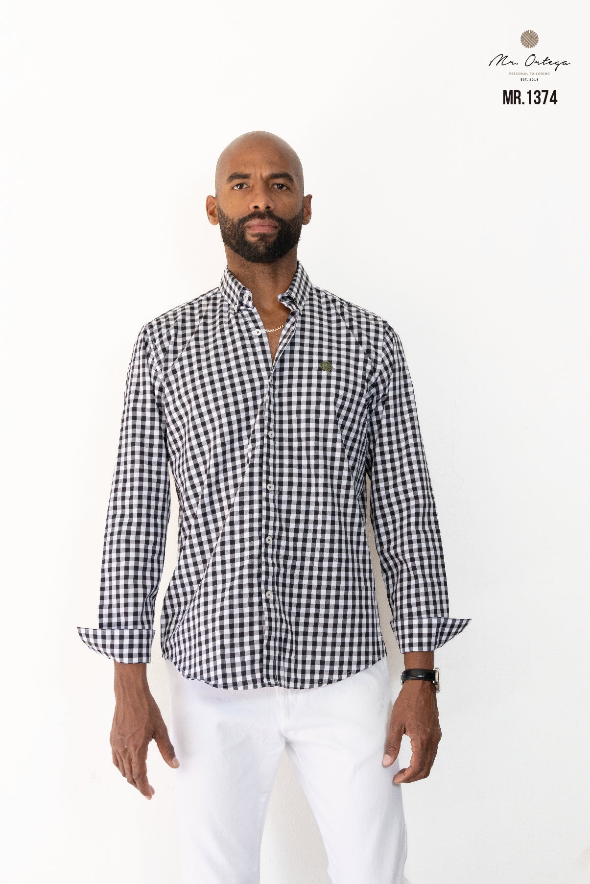 CAMISA CUADROS PEQUEÑOS BLANCO / NEGRO
