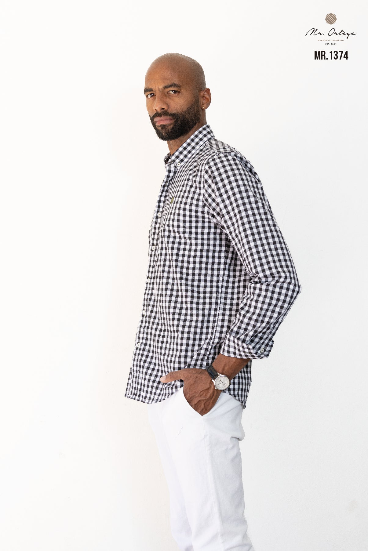 CAMISA CUADROS PEQUEÑOS BLANCO / NEGRO