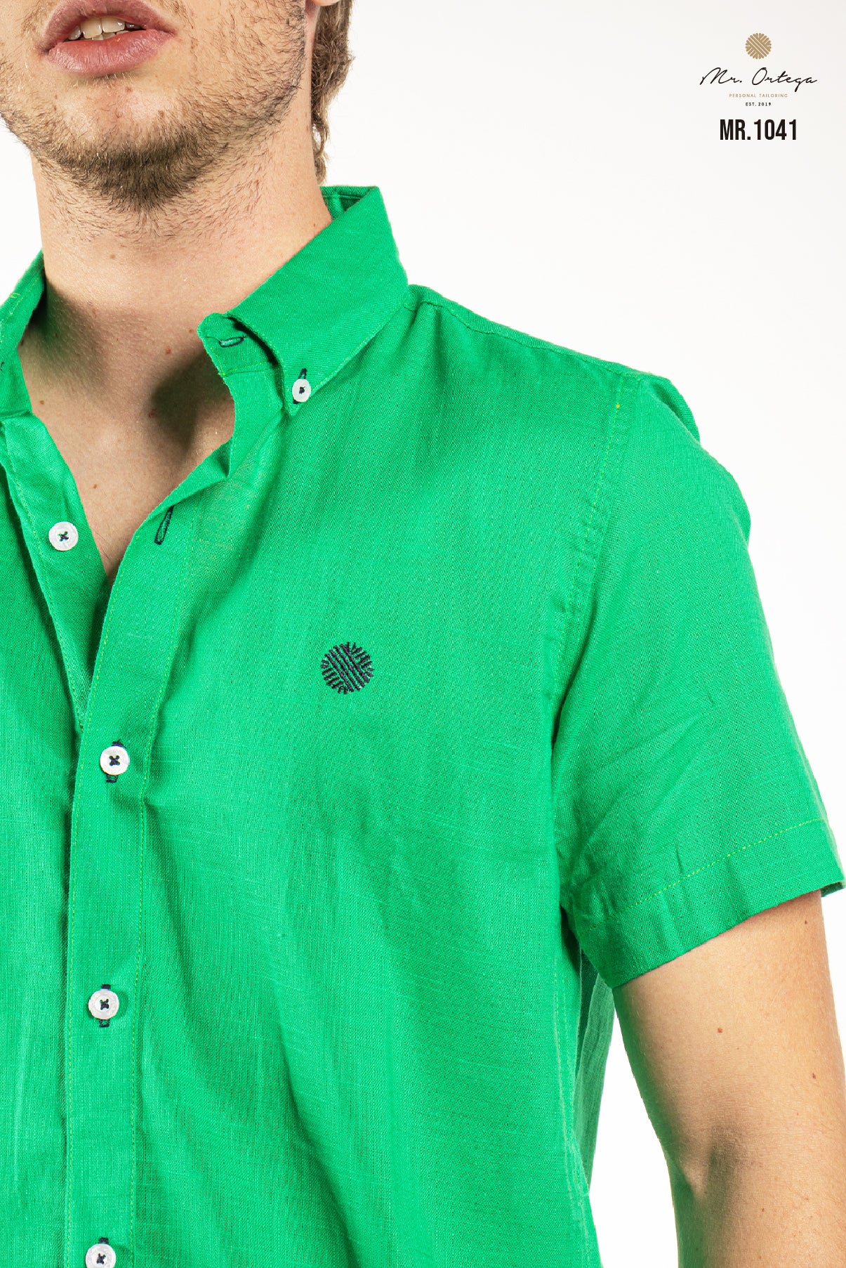 CAMISA LISA VERDE MANGA CORTA