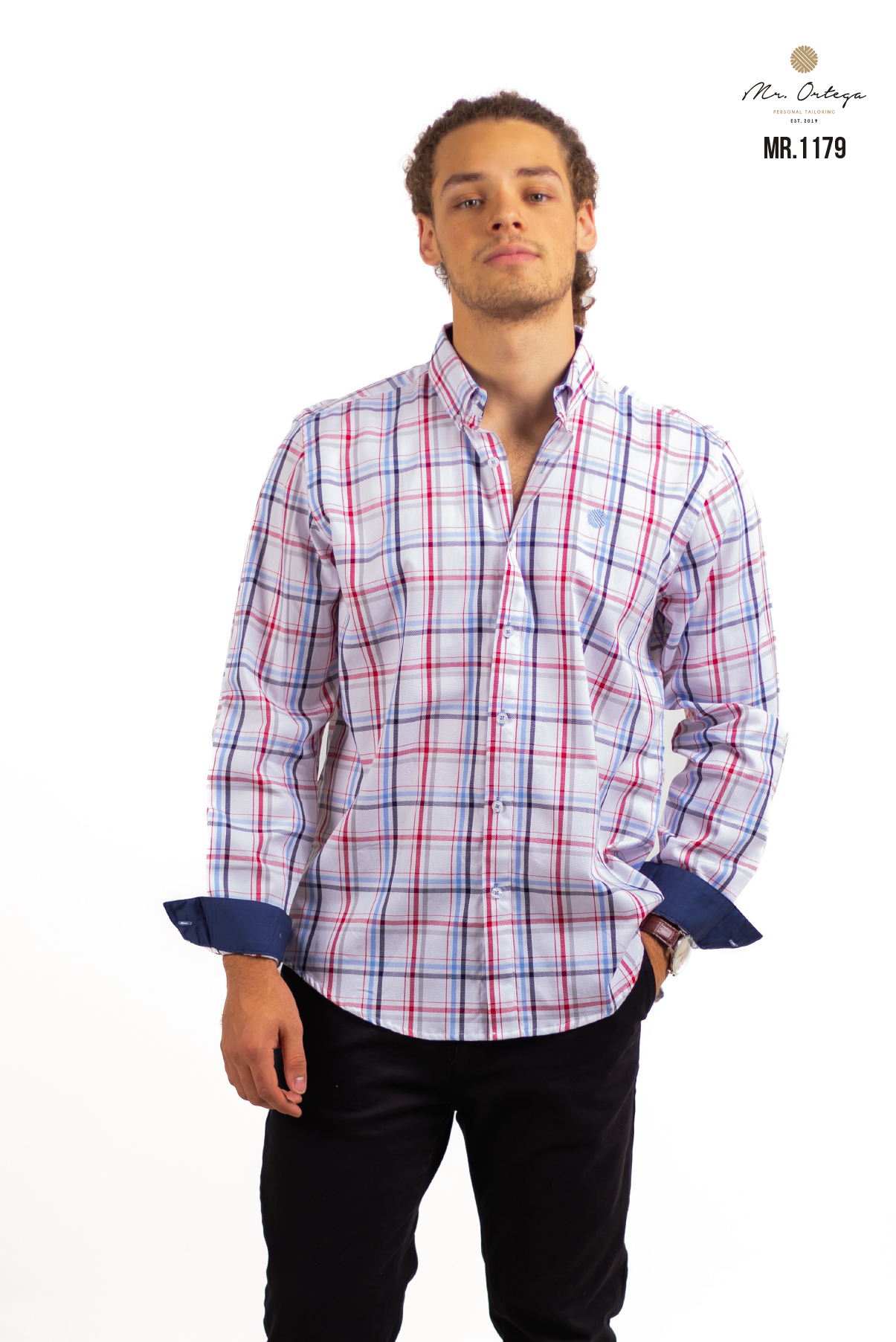 CAMISA CUADROS BLANCO / ROJO Y AZUL CIELO