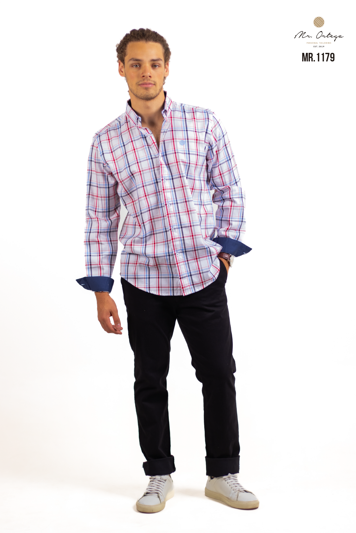 CAMISA CUADROS BLANCO / ROJO Y AZUL CIELO