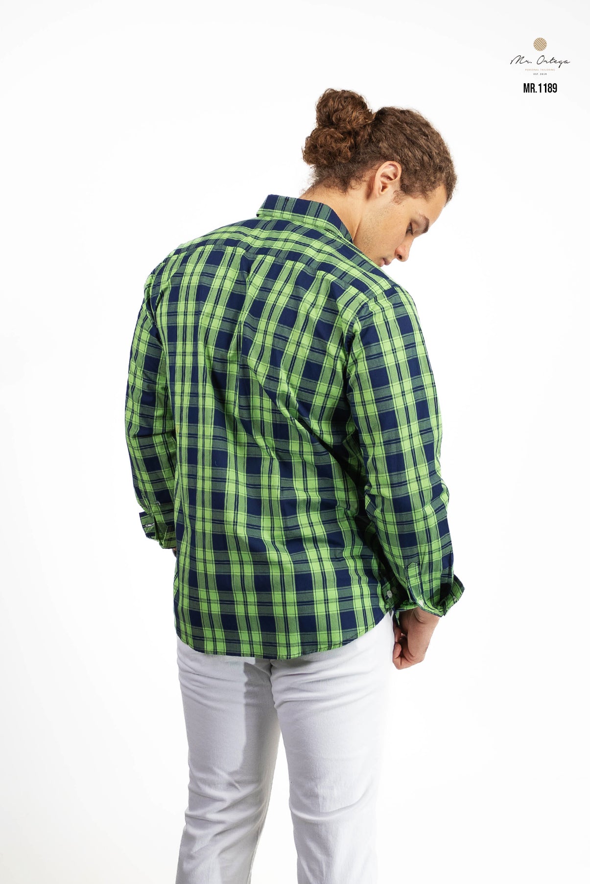 CAMISA AZUL MARINO / VERDE LIMÓN