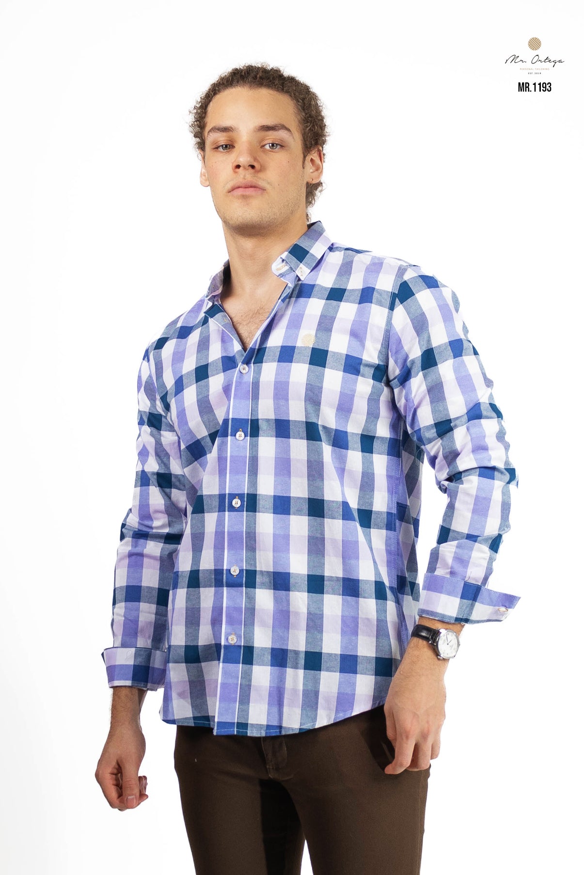 CAMISA CUADROS BLANCO / AZUL REY / LILA