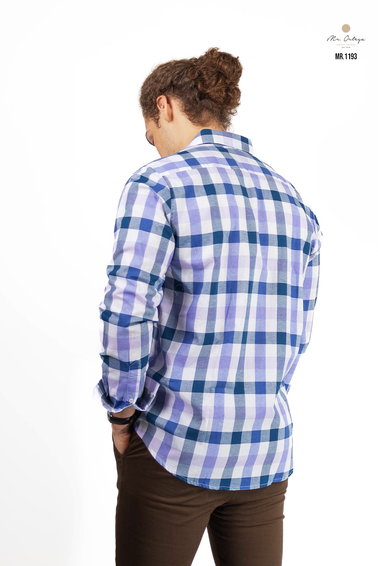 CAMISA CUADROS BLANCO / AZUL REY / LILA