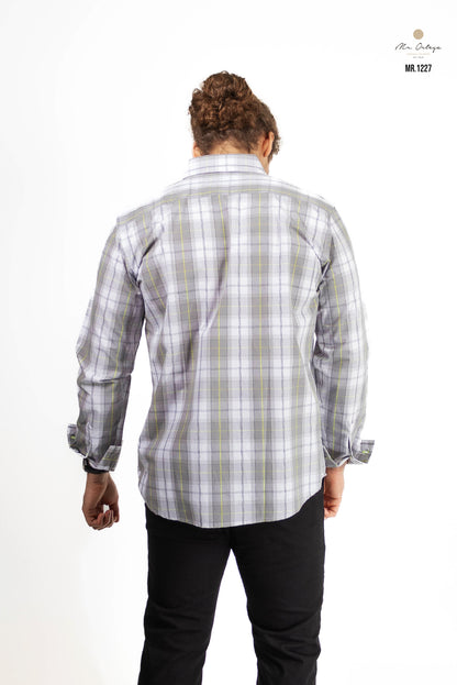 CAMISA CUADROS GRIS CLARO / BLANCO