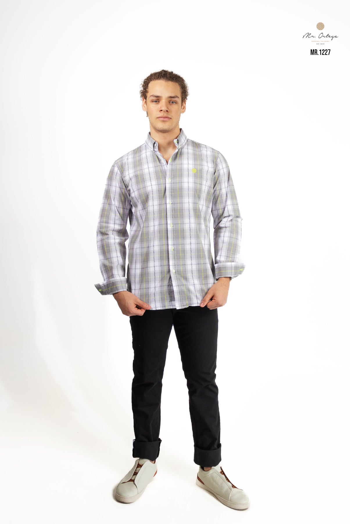 CAMISA CUADROS GRIS CLARO / BLANCO
