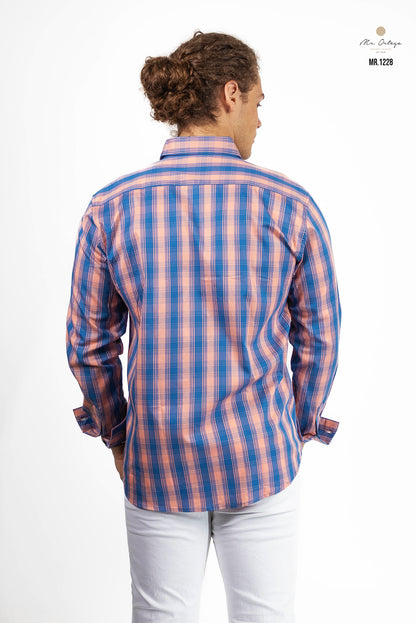 CAMISA CUADROS AZUL / ROSA