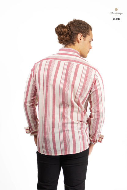 CAMISA RAYAS ROSA / BEIGE