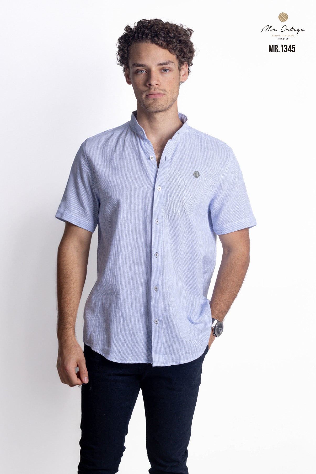 CAMISA AZUL CLARO Y BLANCO