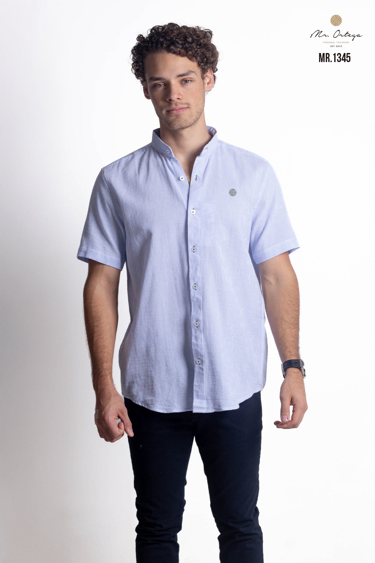 CAMISA AZUL CLARO Y BLANCO