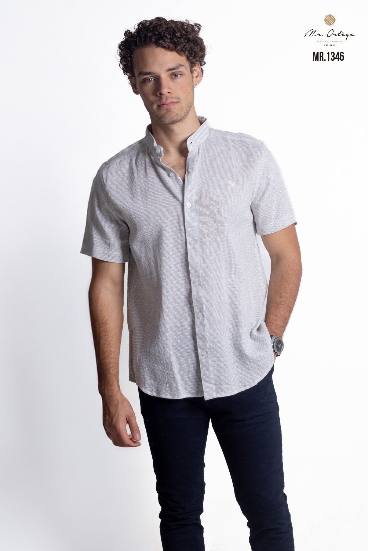 CAMISA VERDE PISTACHE Y BLANCO