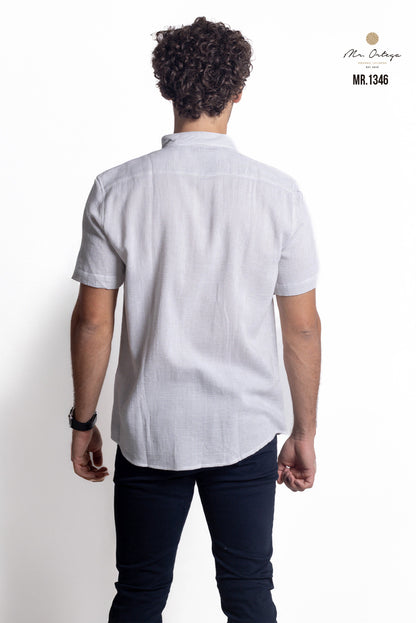 CAMISA VERDE PISTACHE Y BLANCO
