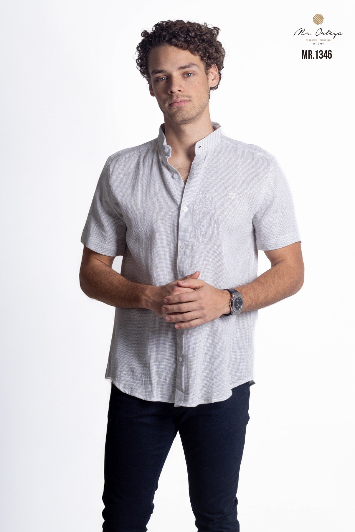 CAMISA VERDE PISTACHE Y BLANCO