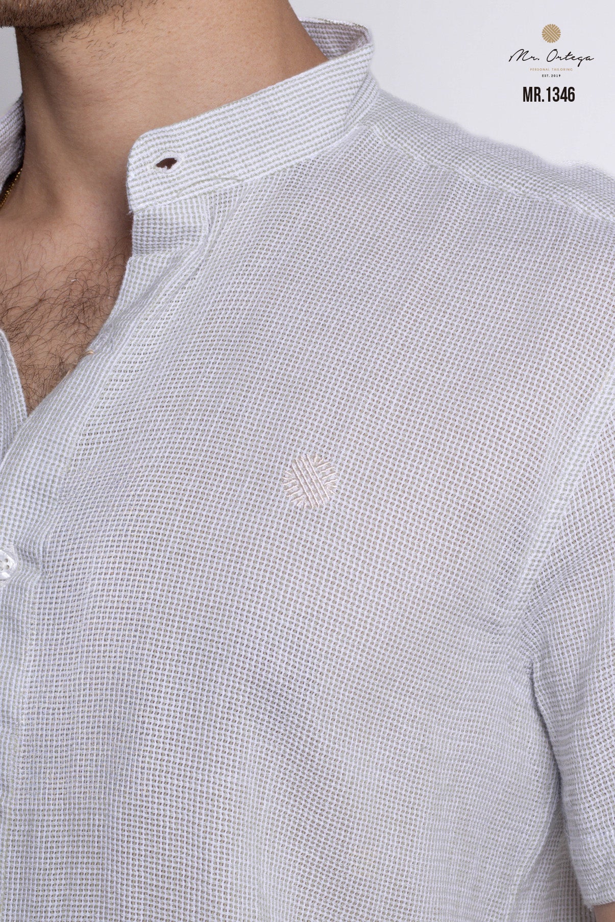 CAMISA VERDE PISTACHE Y BLANCO