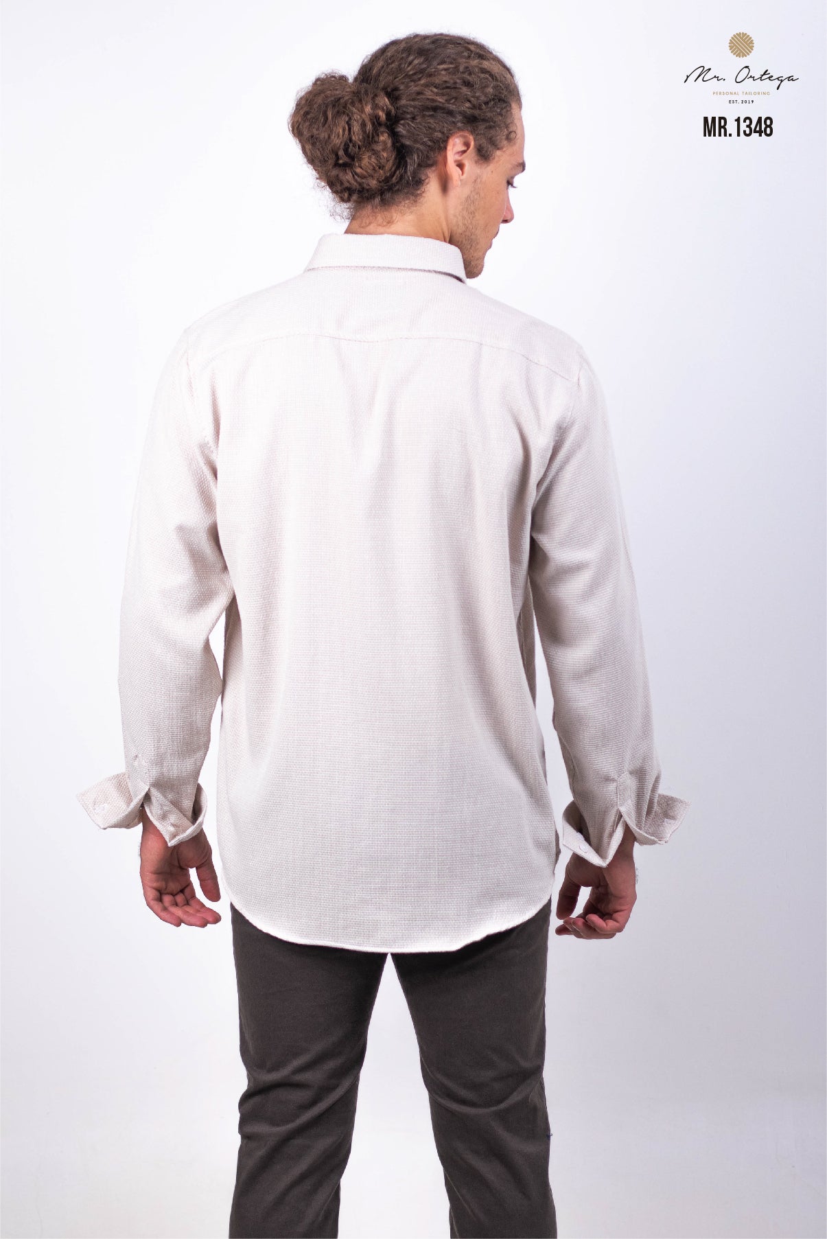 CAMISA BEIGE LISO MANGA LARGA