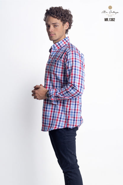 CAMISA CUADROS AZUL, ROJO, BLANCO