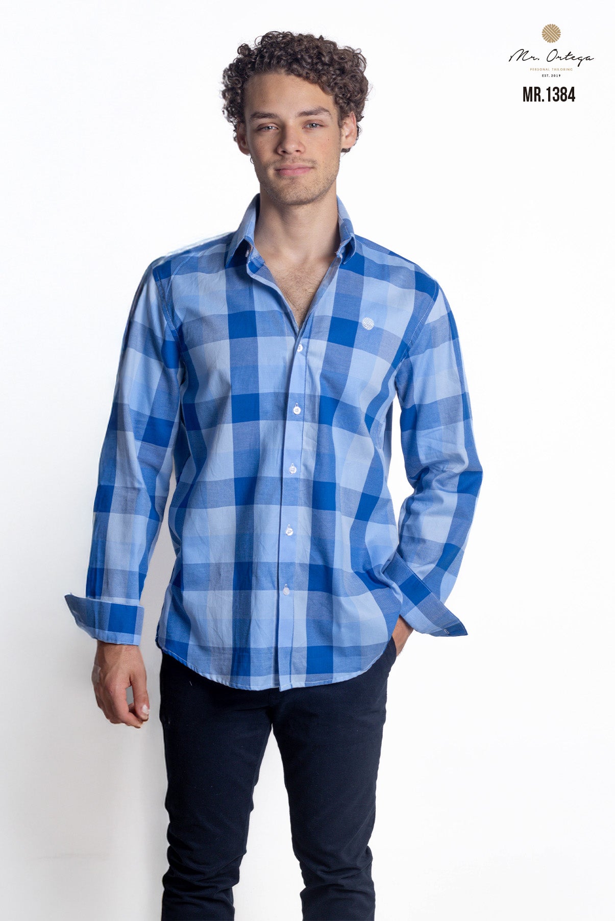 CAMISA CUADROS AZUL REY Y AZUL CLARO
