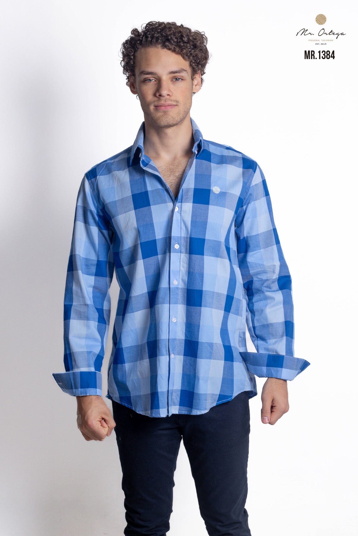 CAMISA CUADROS AZUL REY Y AZUL CLARO