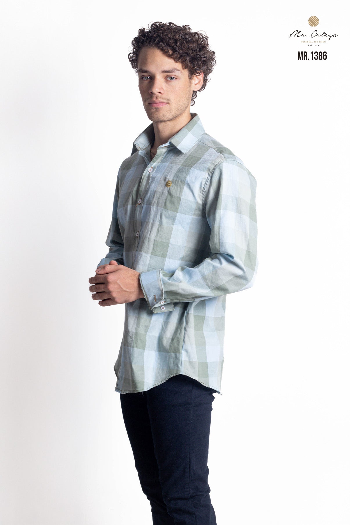 CAMISA CUADROS VERDE CLARO Y AZUL CLARO