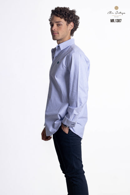 CAMISA RAYAS AZUL CLARO Y BLANCO