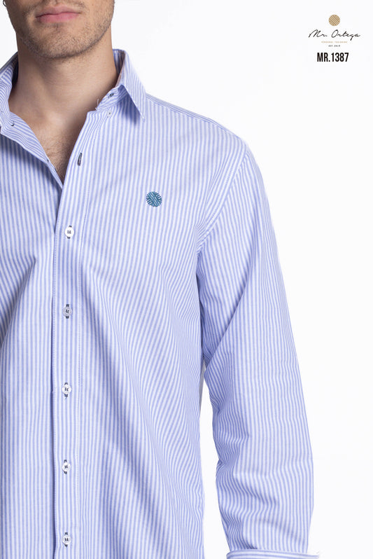 CAMISA RAYAS AZUL CLARO Y BLANCO