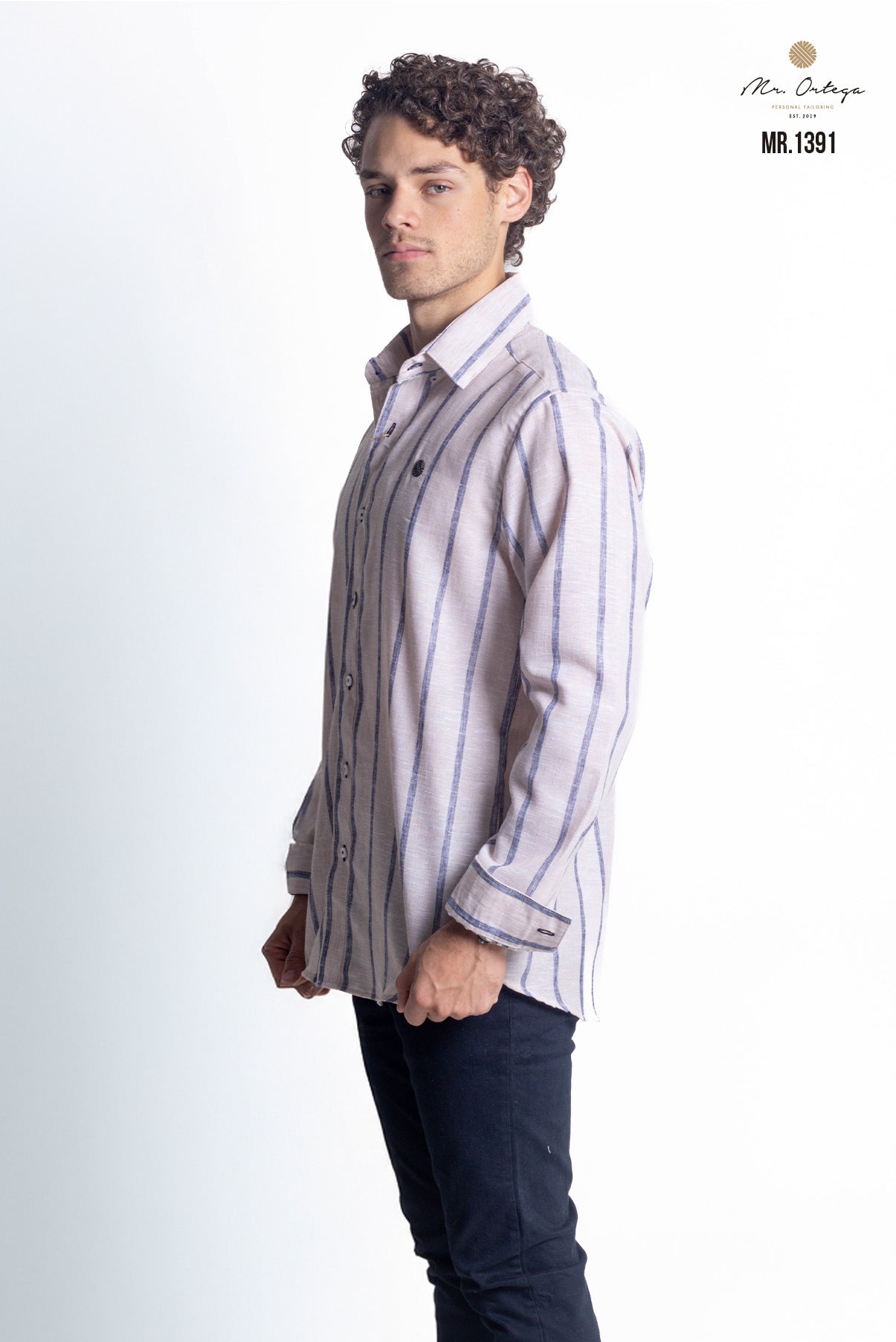 CAMISA RAYAS CAFE CLARO Y GRIS