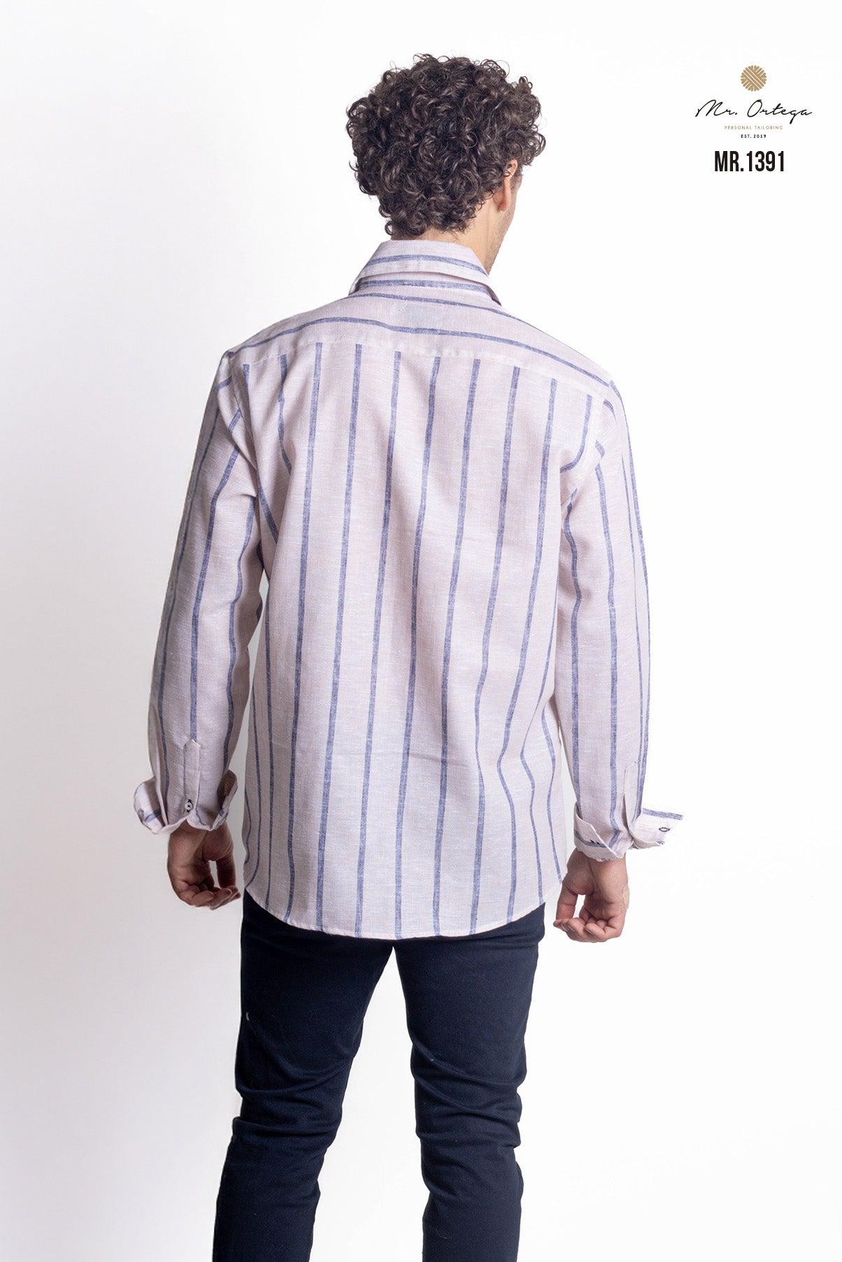 CAMISA RAYAS CAFE CLARO Y GRIS
