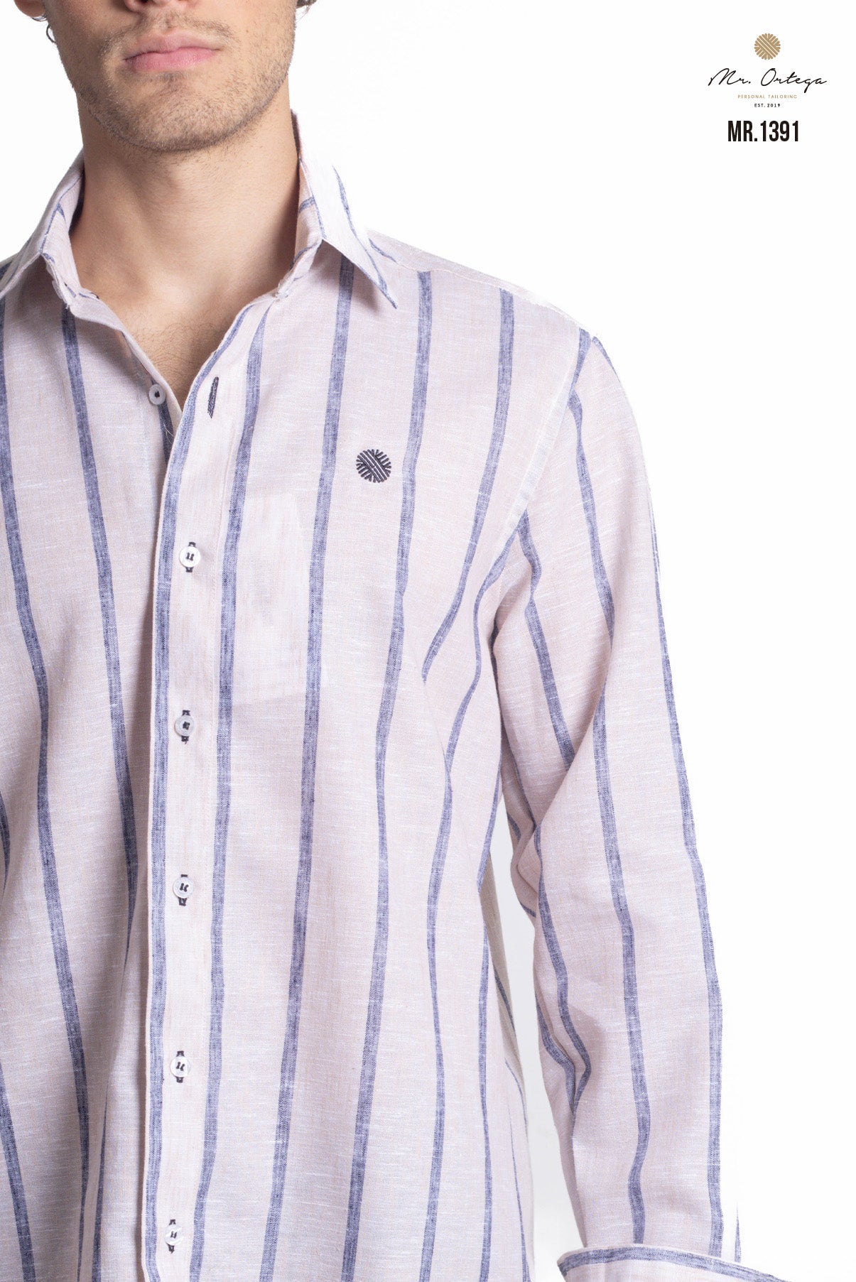CAMISA RAYAS CAFE CLARO Y GRIS