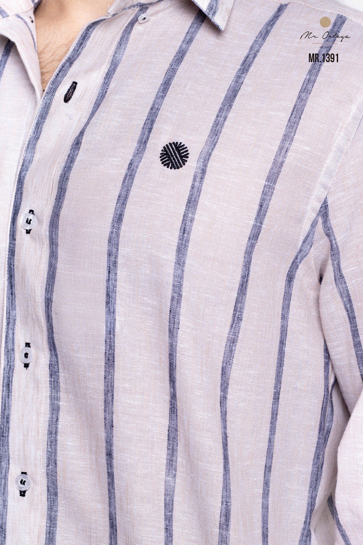 CAMISA RAYAS CAFE CLARO Y GRIS