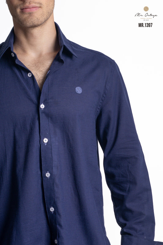 CAMISA AZUL MARINO LISA