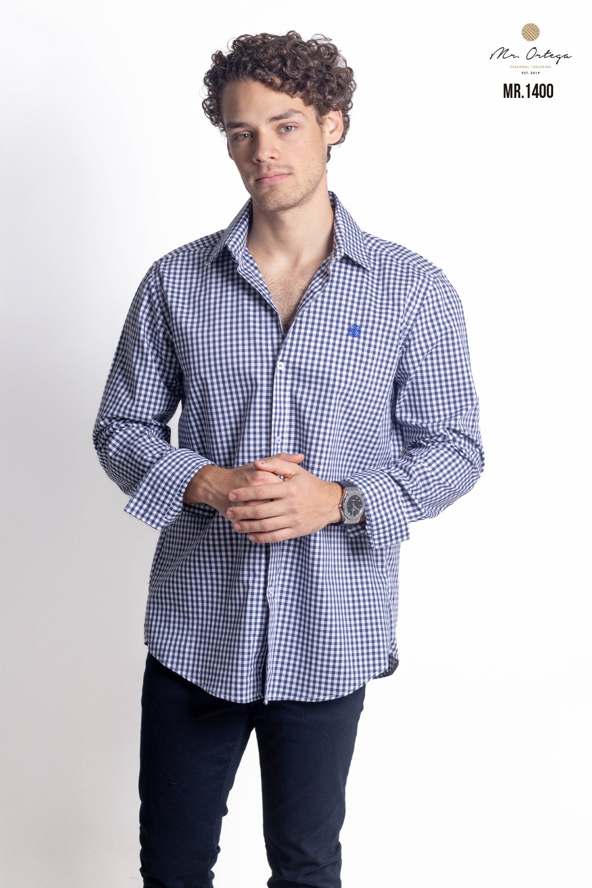 CAMISA CUADROS AZUL Y BLANCO