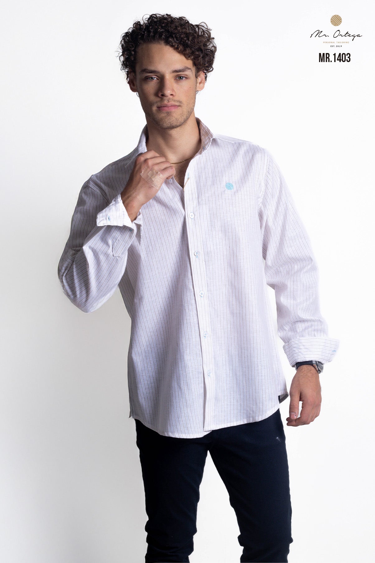 CAMISA RAYAS BEIGE Y CAFE CLARO