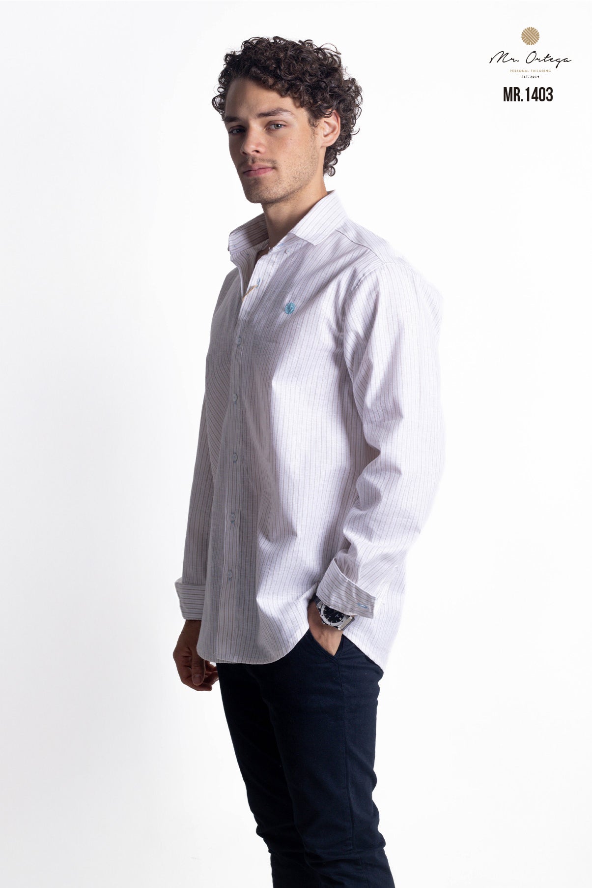 CAMISA RAYAS BEIGE Y CAFE CLARO