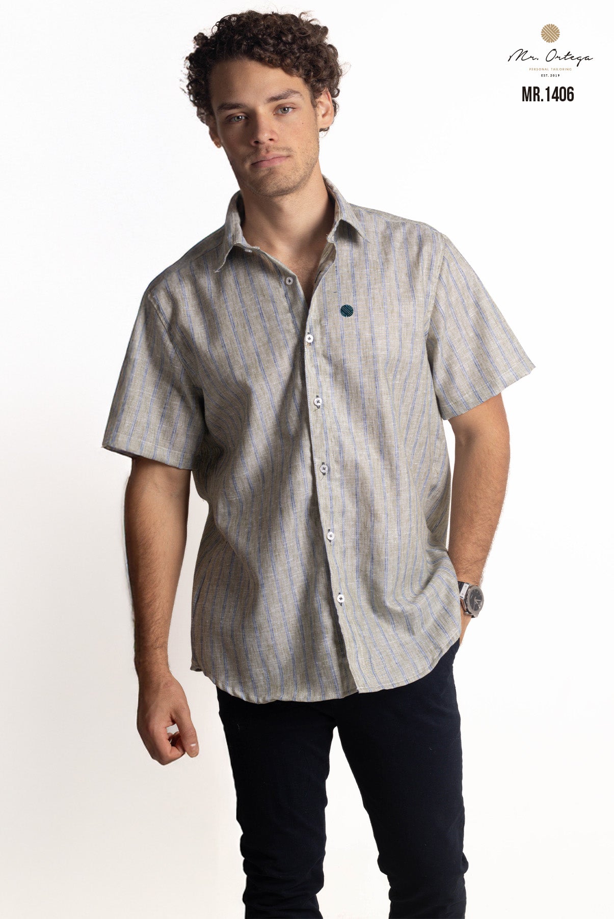 CAMISA RAYAS VERDE PASTO Y AZUL
