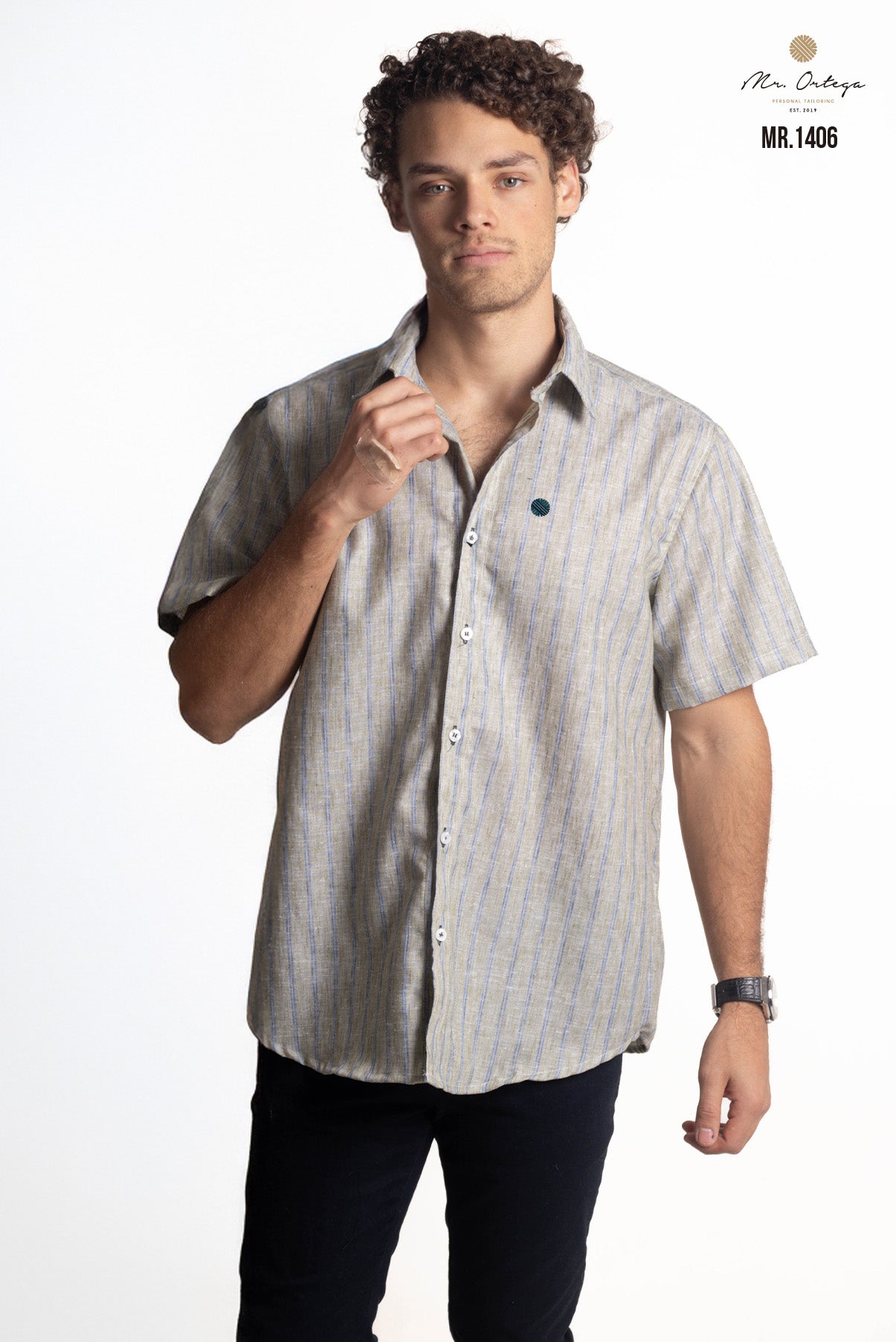 CAMISA RAYAS VERDE PASTO Y AZUL