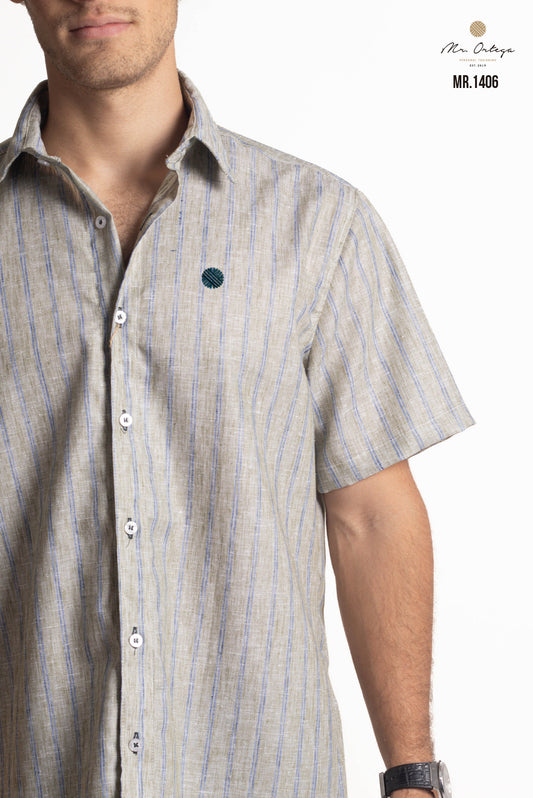 CAMISA RAYAS VERDE PASTO Y AZUL