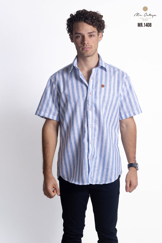 CAMISA RAYAS AZUL CIELO Y BLANCO