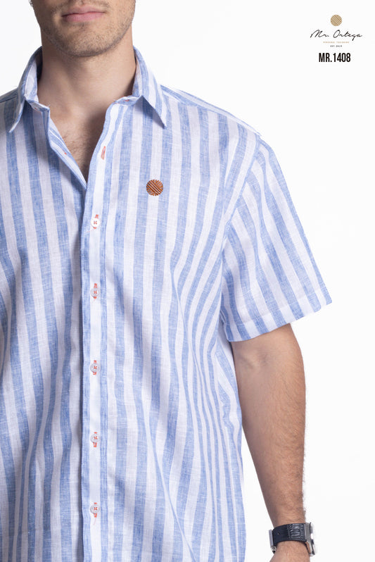 CAMISA RAYAS AZUL CIELO Y BLANCO