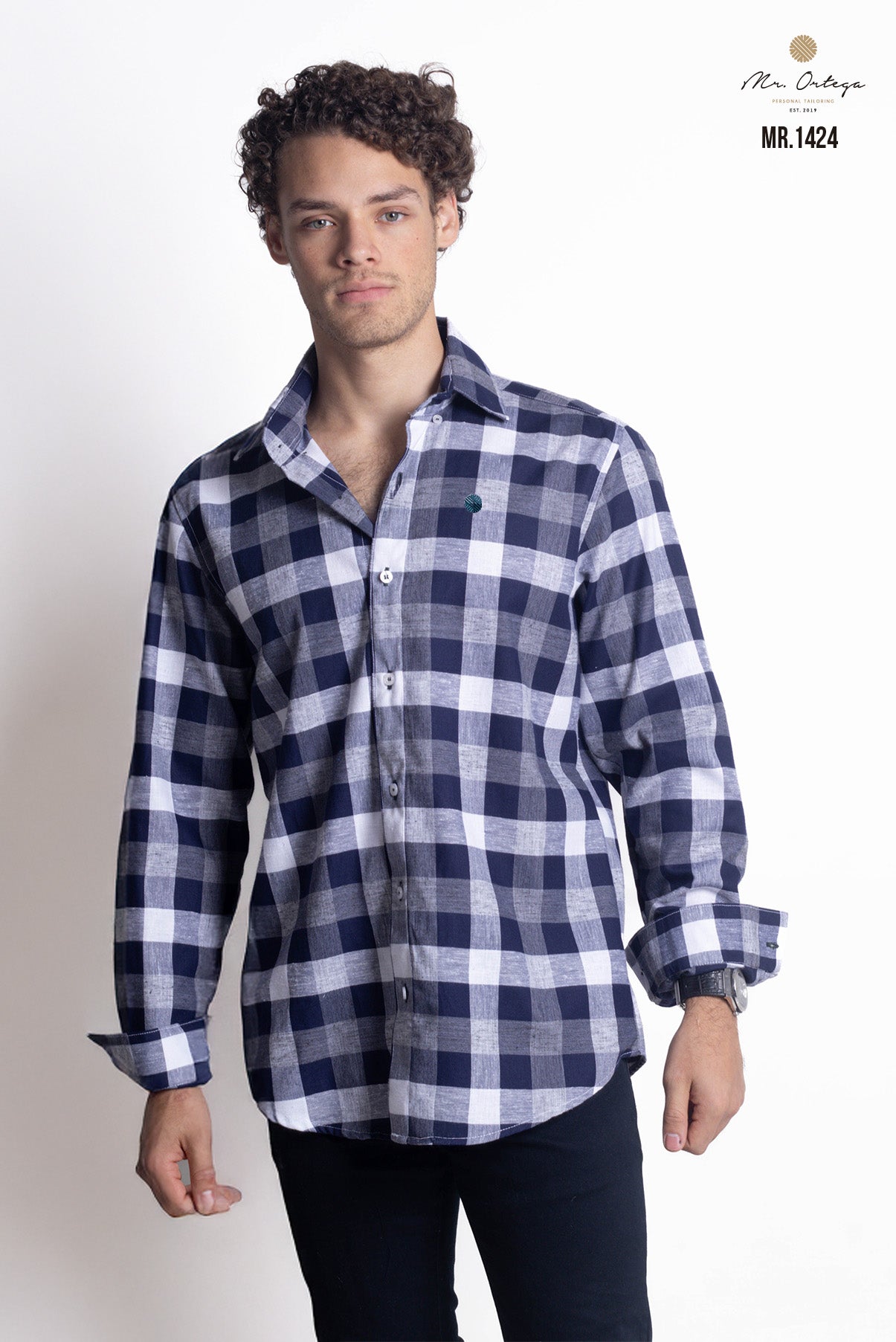 CAMISA CUADROS AZUL MARINO, BLANCO Y GRIS CLARO