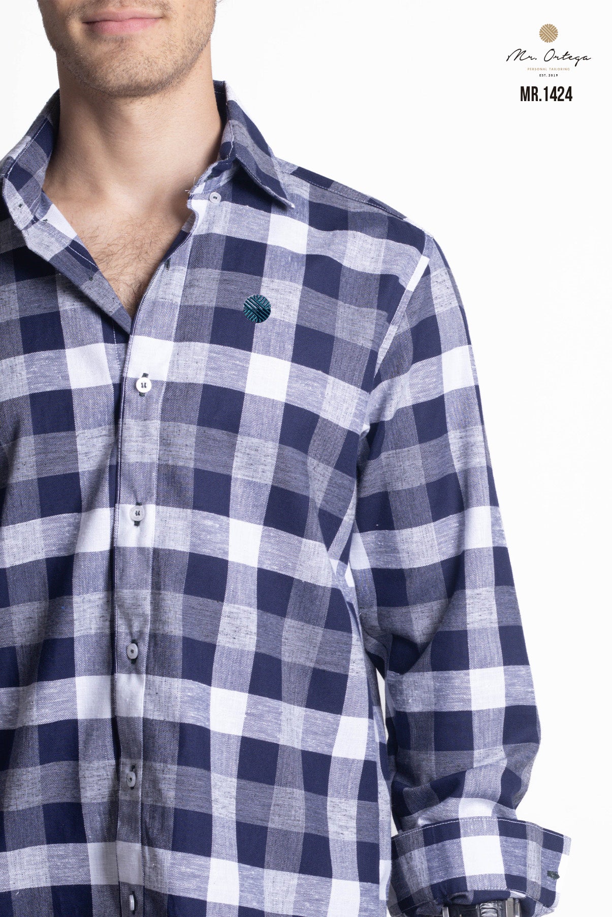 CAMISA CUADROS AZUL MARINO, BLANCO Y GRIS CLARO