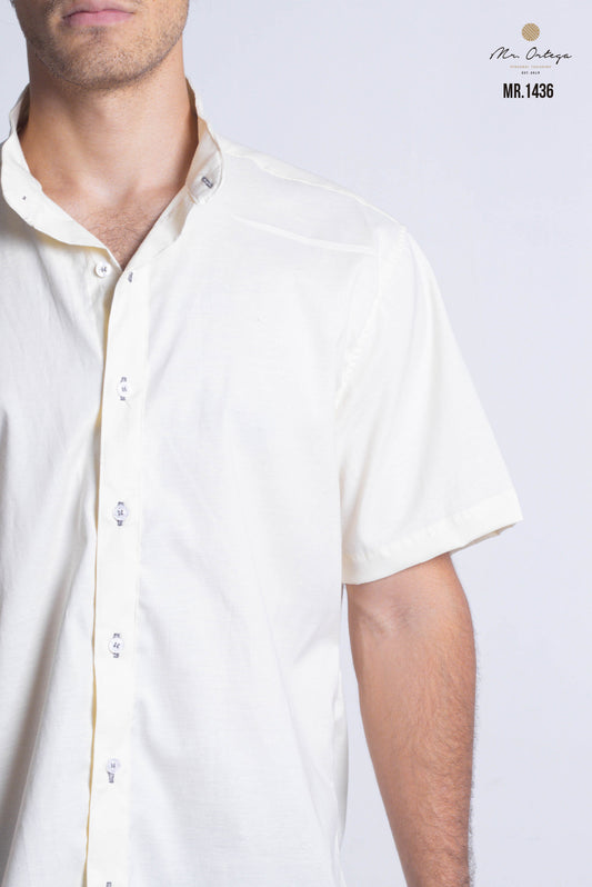 CAMISA BEIGE LISA MANGA CORTA