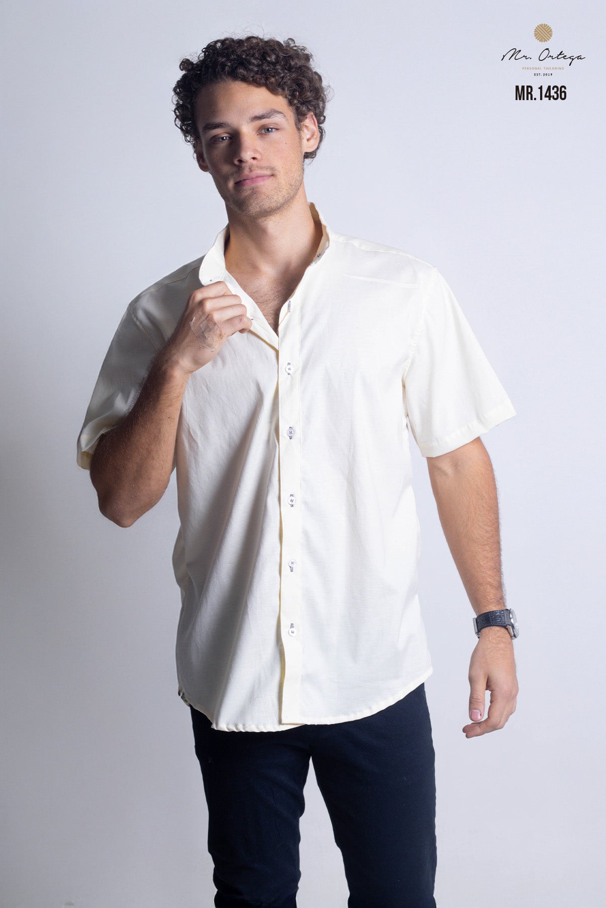 CAMISA BEIGE LISA MANGA CORTA