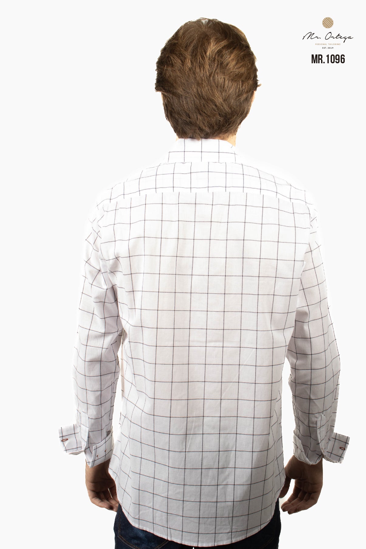 CAMISA BLANCA CUADROS NEGROS