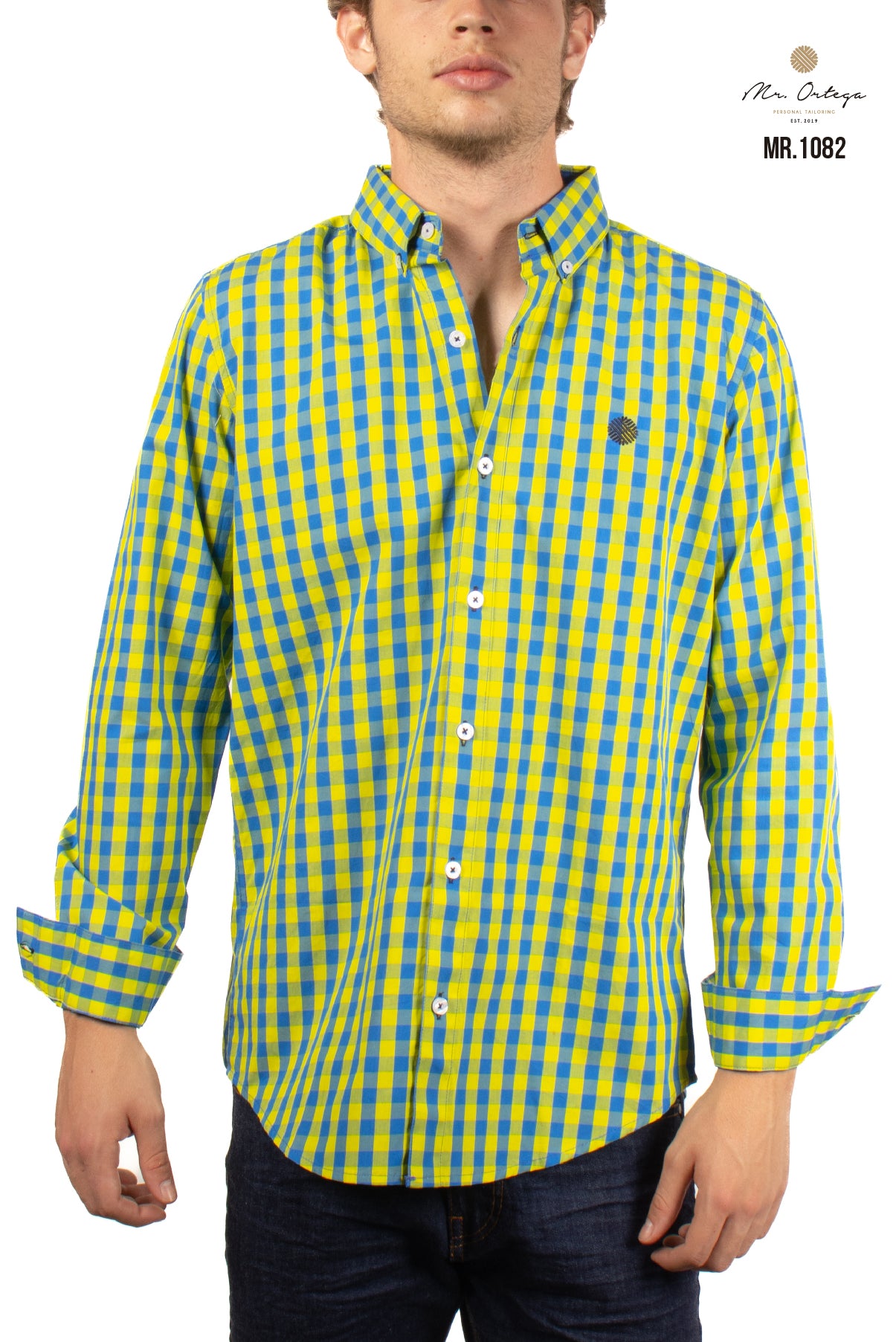 CAMISA CUADROS AMARILLO / AZUL