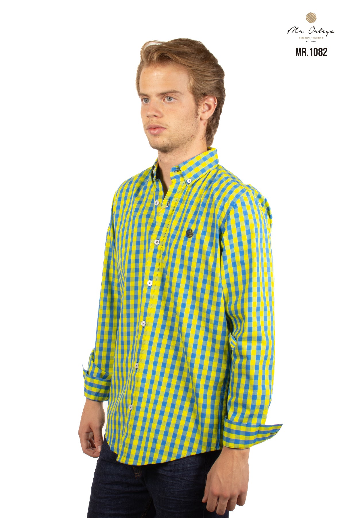 CAMISA CUADROS AMARILLO / AZUL