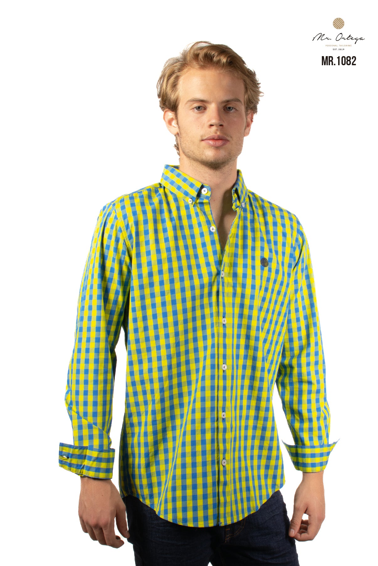 CAMISA CUADROS AMARILLO / AZUL