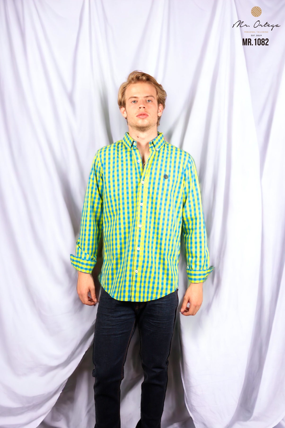 CAMISA CUADROS AMARILLO / AZUL