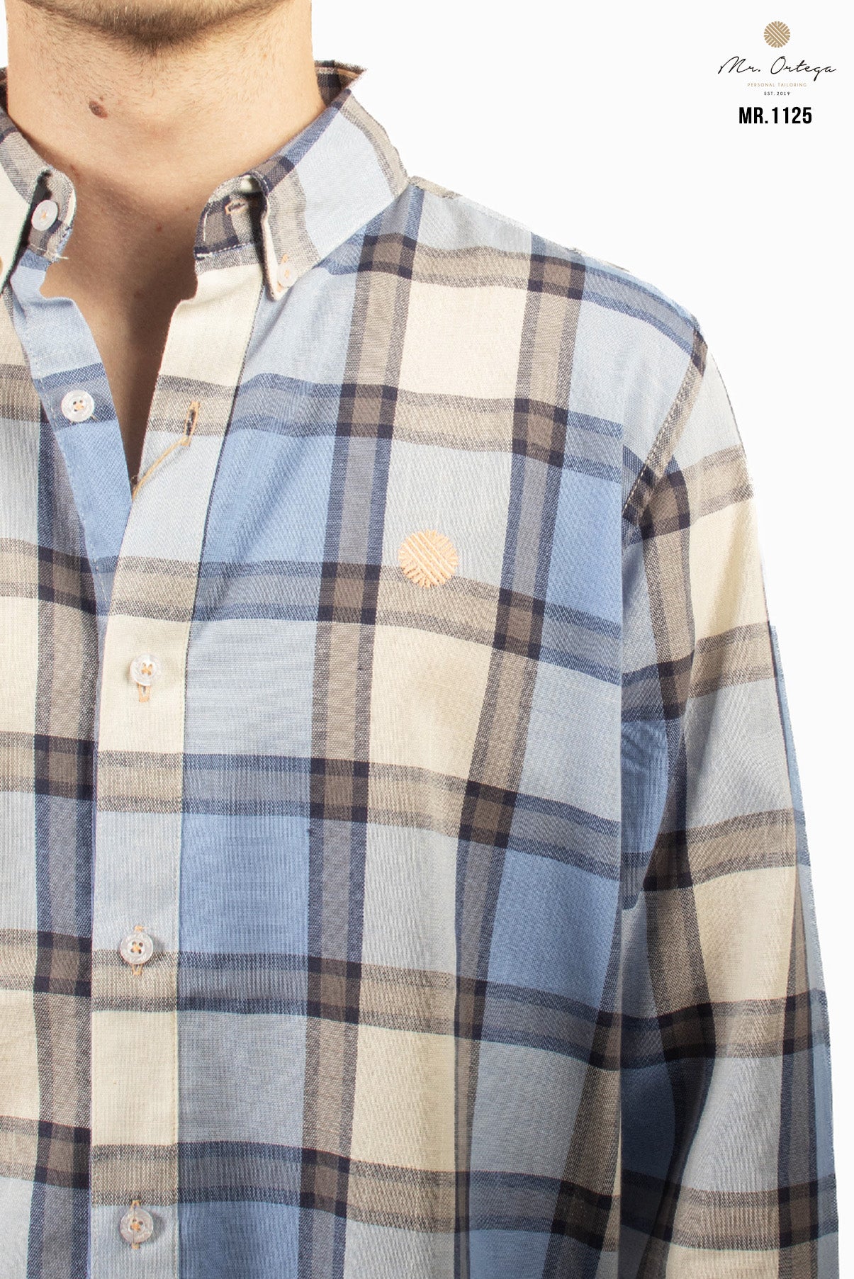 CAMISA CUADROS AZUL CELESTE
