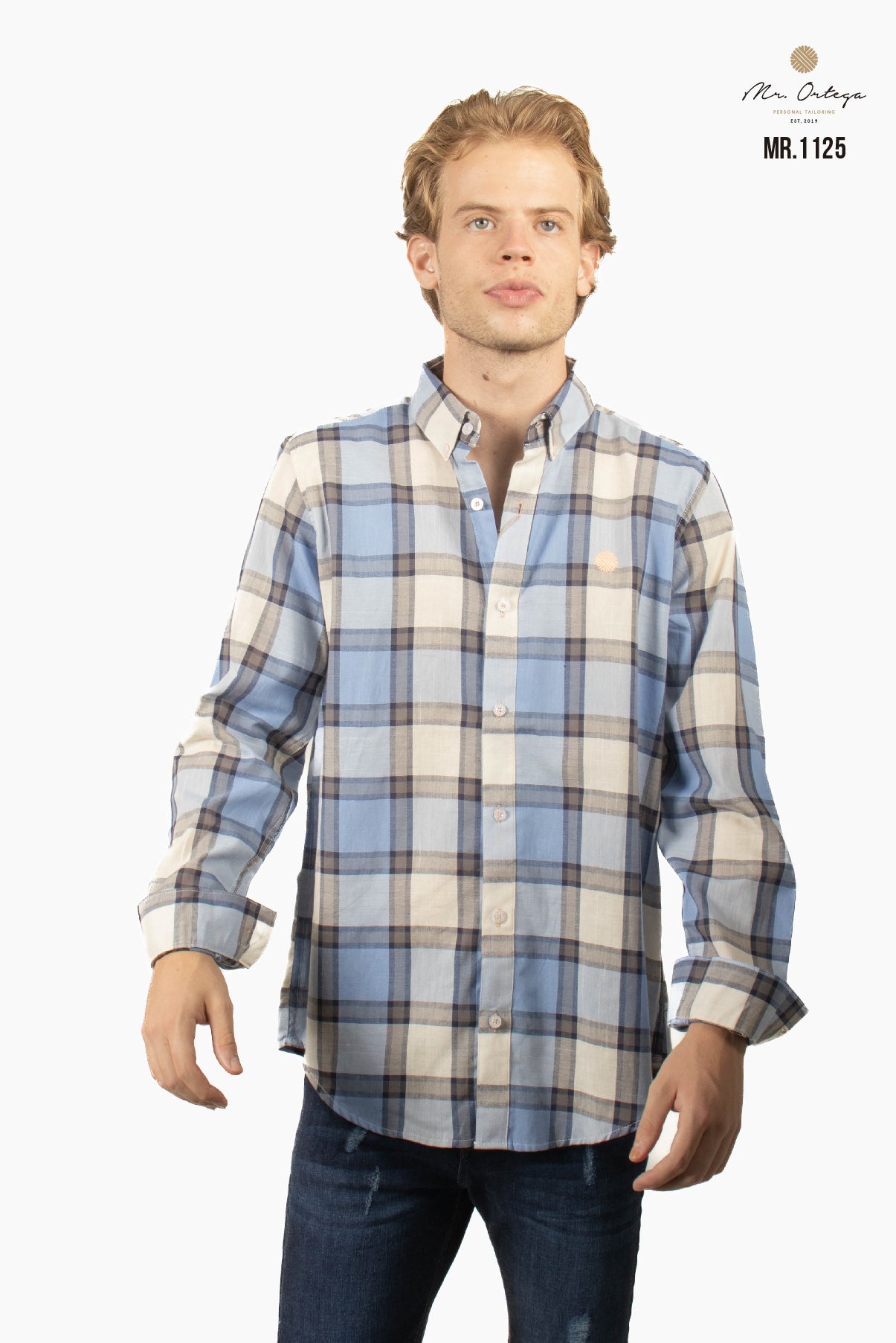 CAMISA CUADROS AZUL CELESTE
